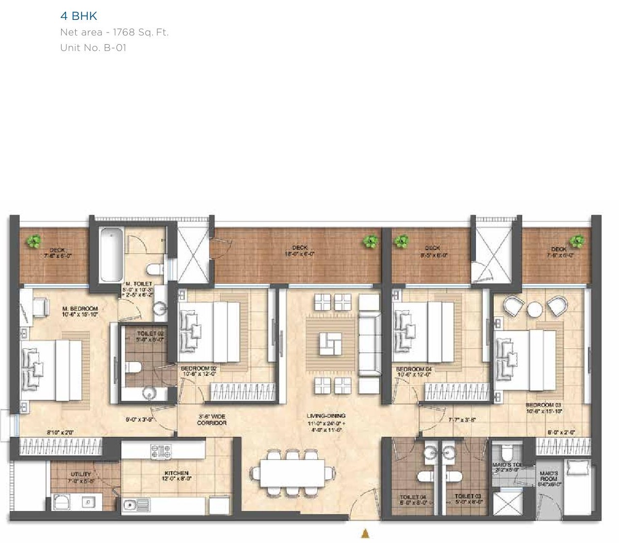 4 BHK Floor Plan